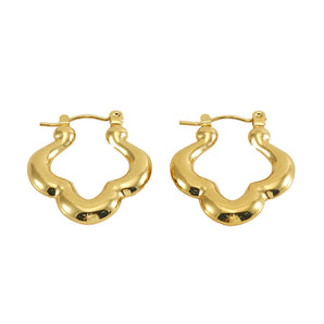 Classic geometric 18K gold hoop earrings