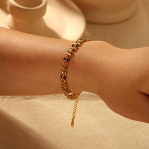 IG Style Classic Olive Leaf Gold Stainless Steel Bracelet.