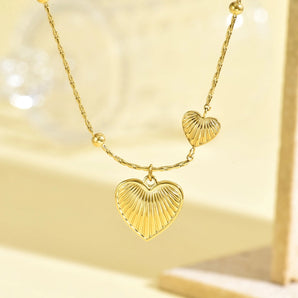 Vintage French Heart Gold Pendant Necklace