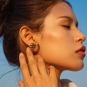 18K Gold-Plated Stainless Steel Drop Earrings