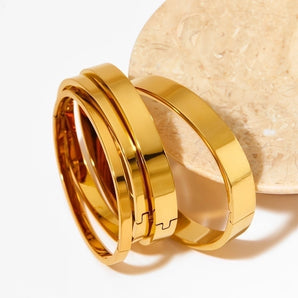 Bulk Modern Solid Color Gold Plated Bangle