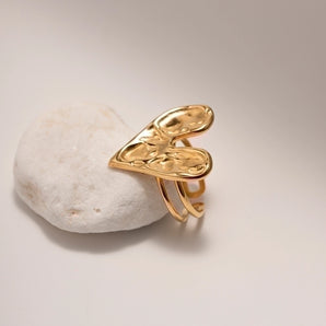 IG style heart stainless steel plating ring.