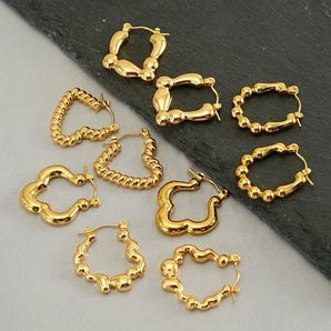 Classic geometric 18K gold hoop earrings