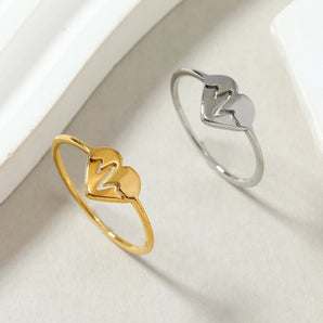 Basic geometric 201 stainless steel plating ring.