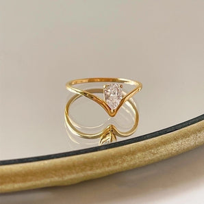 Simple Style Titanium Steel Zircon Ring
