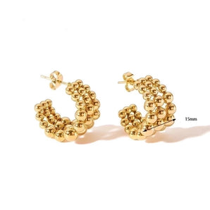 Simple C-Shape Stainless Steel Ear Studs