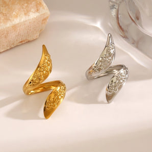 Vintage Flower 18K Gold Open Ring
