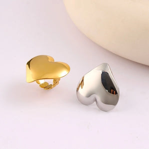 Vacation Simple Heart 18K Gold Open Ring