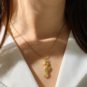 Beach Starfish Conch Bamboo Pendant Necklace