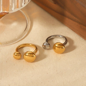 Simple 18K Gold Plated Circle Open Ring