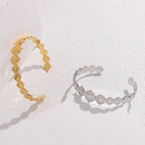 Fashion Sun Gold Plated Stainless Steel Bracelet.