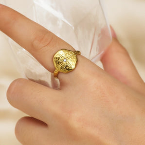 Modern IG Style Eight-Point Zircon Ring