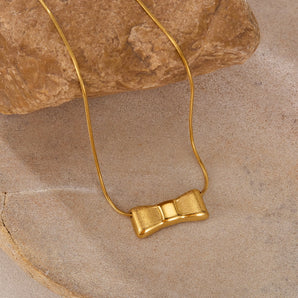 French Bow Knot Stainless Steel Necklace