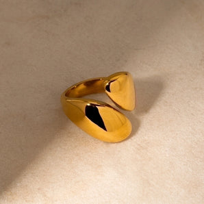Simple style asymmetrical stainless steel rings.