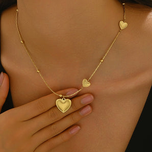 Vintage French Heart Gold Pendant Necklace