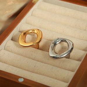 Casual simple style hollow out rings.