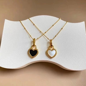 Titanium Steel Simple Style Heart Shape Plating Earrings Necklace